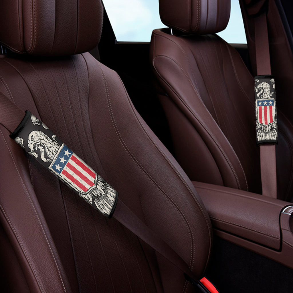 Patriotic USA Eagle Print Car Seat Belt Covers