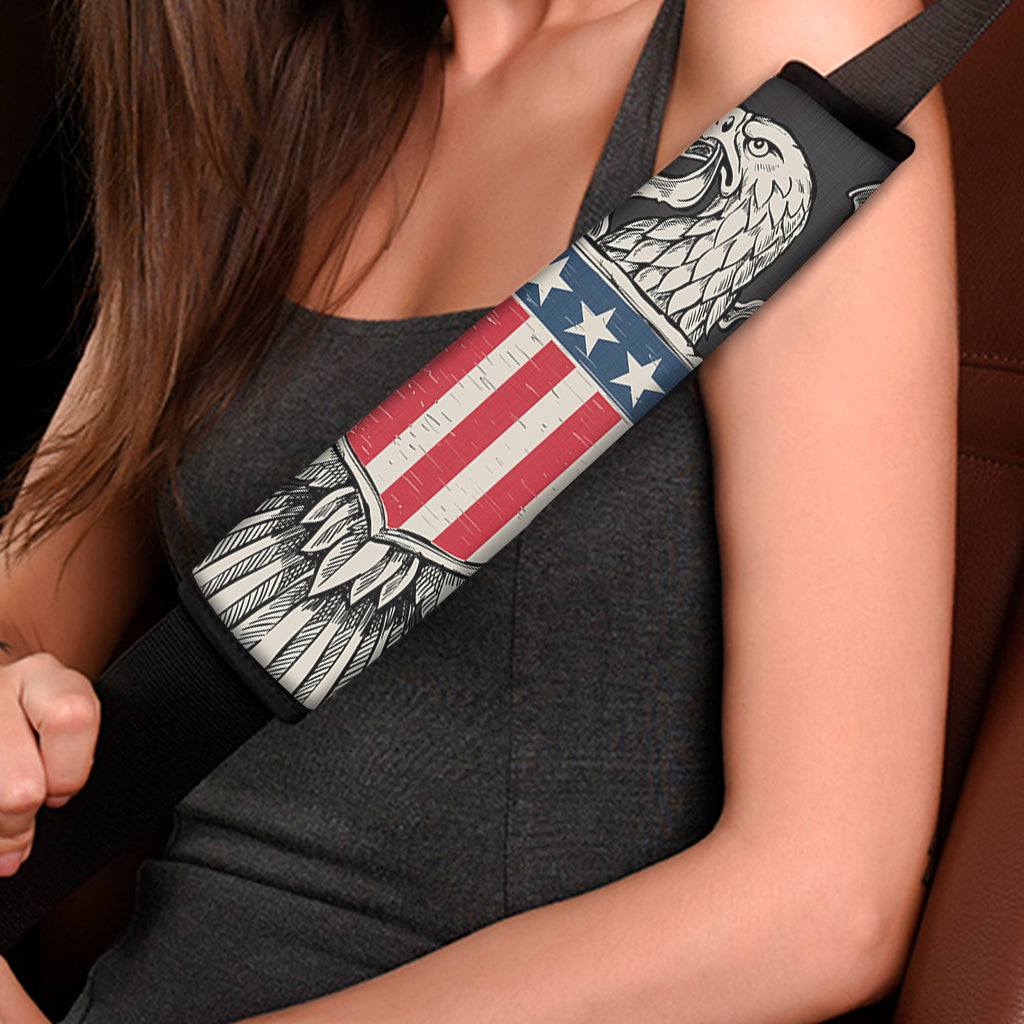 Patriotic USA Eagle Print Car Seat Belt Covers