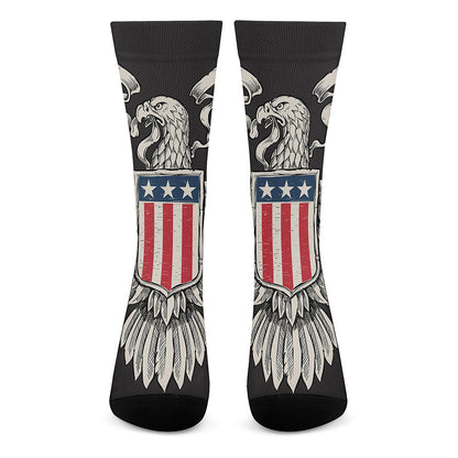 Patriotic USA Eagle Print Crew Socks