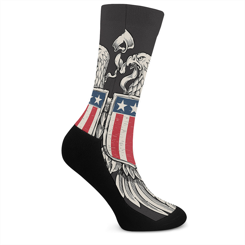 Patriotic USA Eagle Print Crew Socks