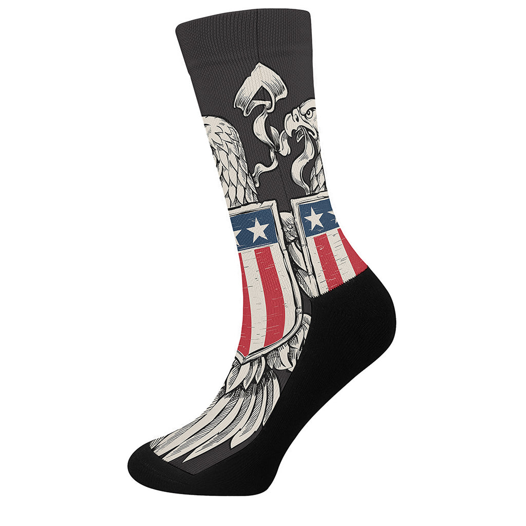 Patriotic USA Eagle Print Crew Socks