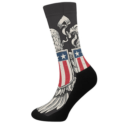 Patriotic USA Eagle Print Crew Socks