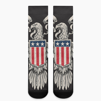 Patriotic USA Eagle Print Crew Socks