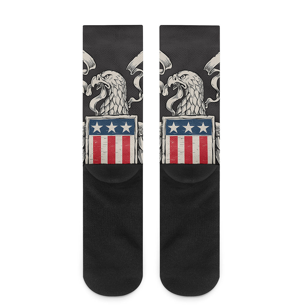 Patriotic USA Eagle Print Crew Socks
