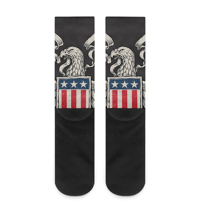 Patriotic USA Eagle Print Crew Socks