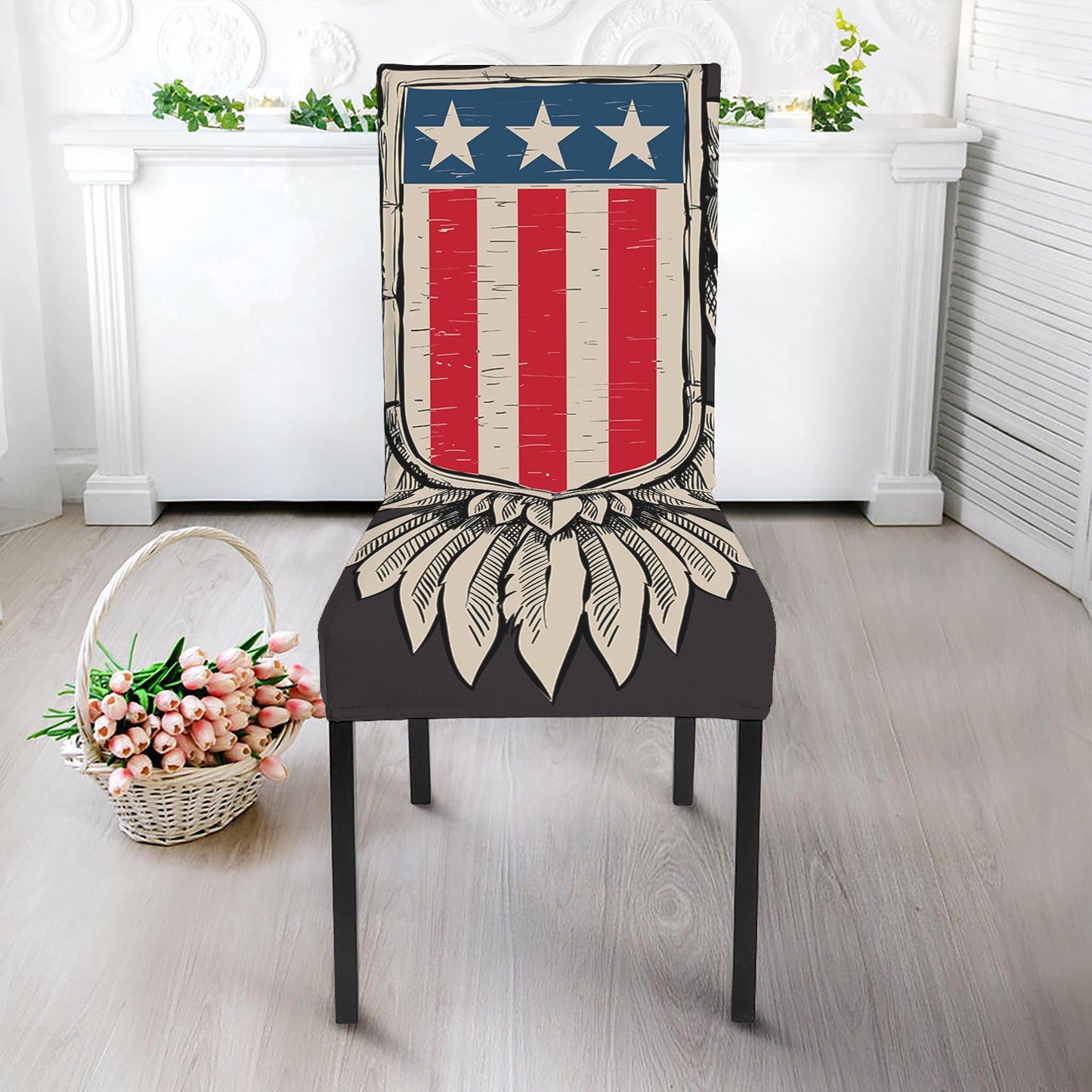 Patriotic USA Eagle Print Dining Chair Slipcover