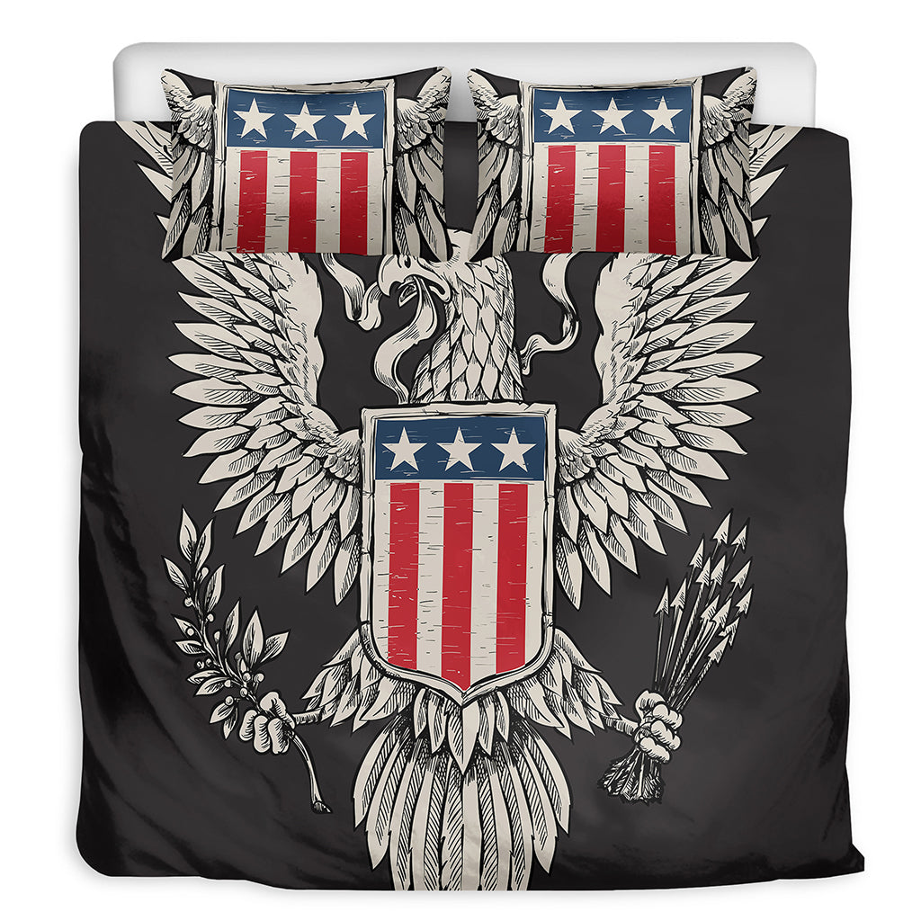 Patriotic USA Eagle Print Duvet Cover Bedding Set