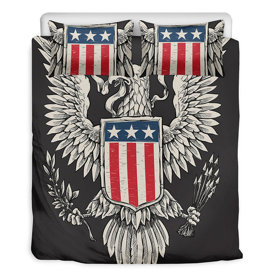 Patriotic USA Eagle Print Duvet Cover Bedding Set