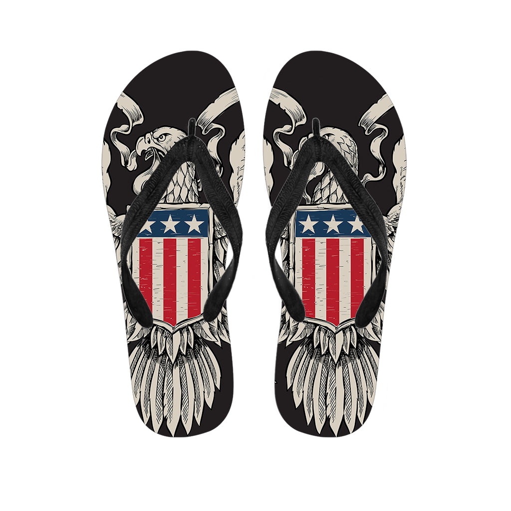 Patriotic USA Eagle Print Flip Flops