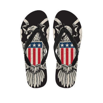 Patriotic USA Eagle Print Flip Flops