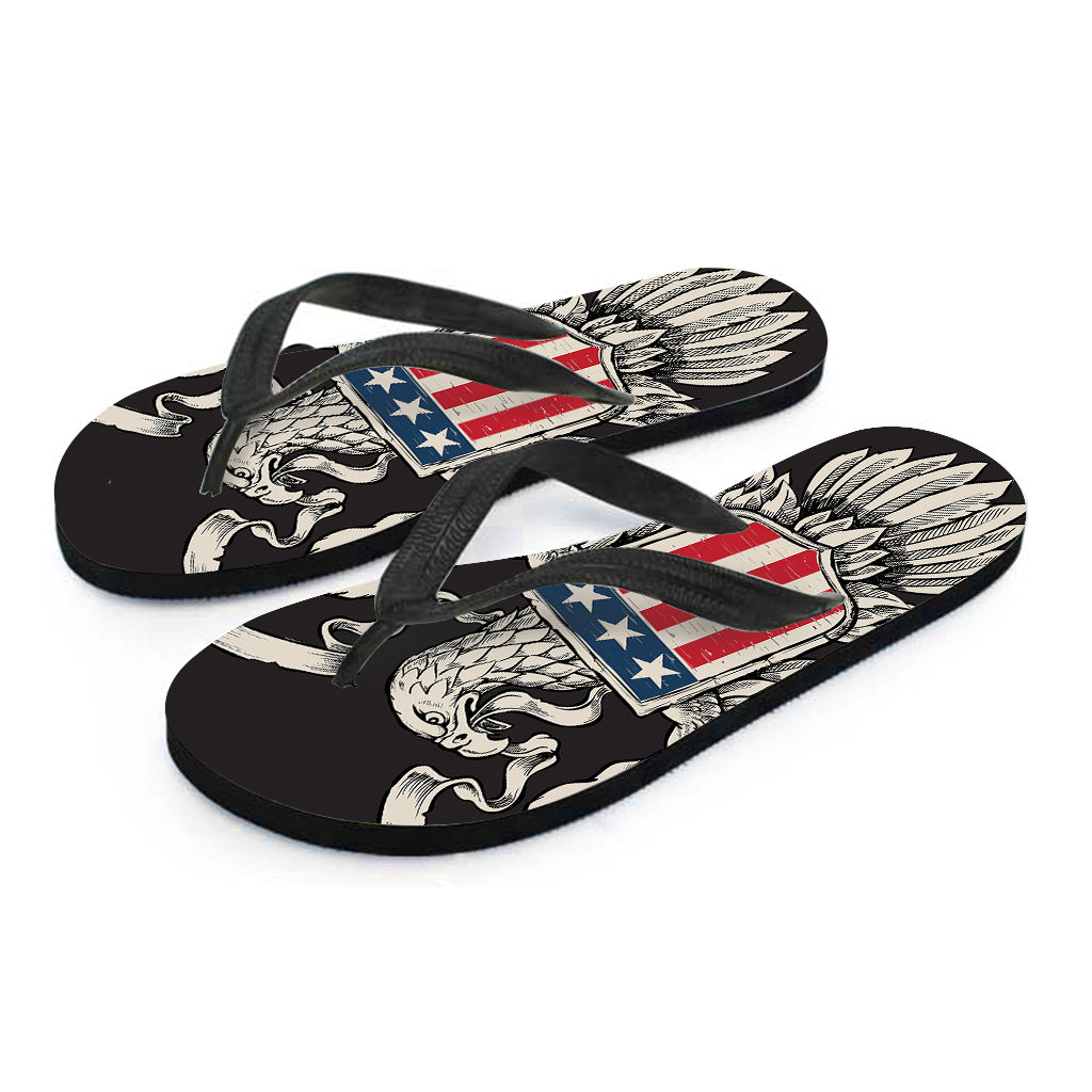 Patriotic USA Eagle Print Flip Flops