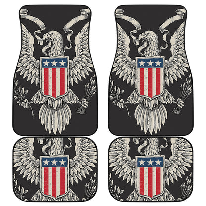 Patriotic USA Eagle Print Front and Back Car Floor Mats