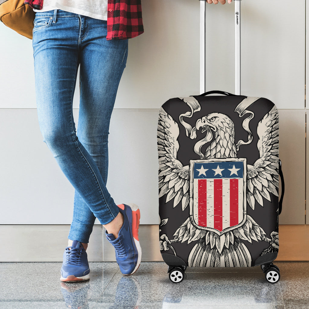 Patriotic USA Eagle Print Luggage Cover