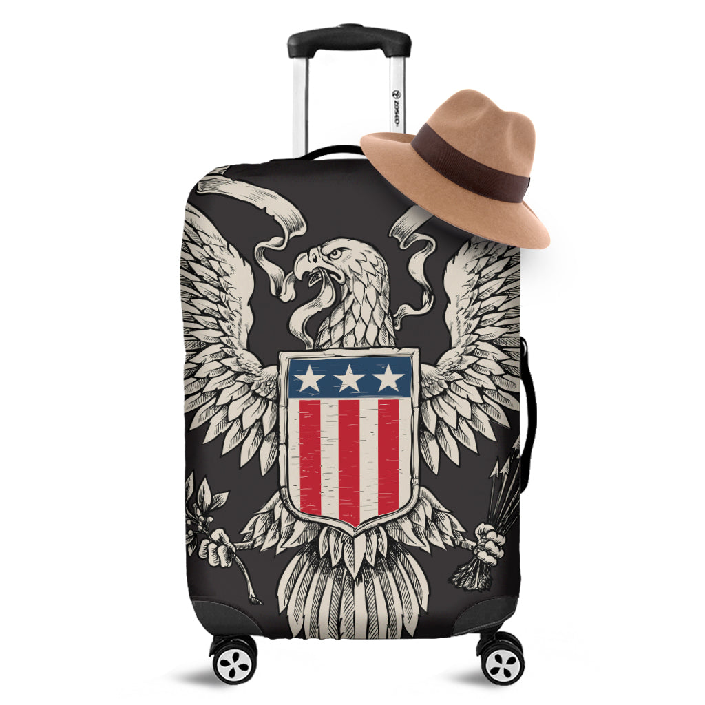 Patriotic USA Eagle Print Luggage Cover