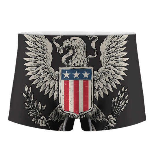 Patriotic USA Eagle Print Men's Boxer Briefs