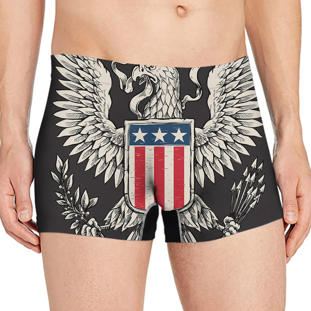Patriotic USA Eagle Print Men's Boxer Briefs