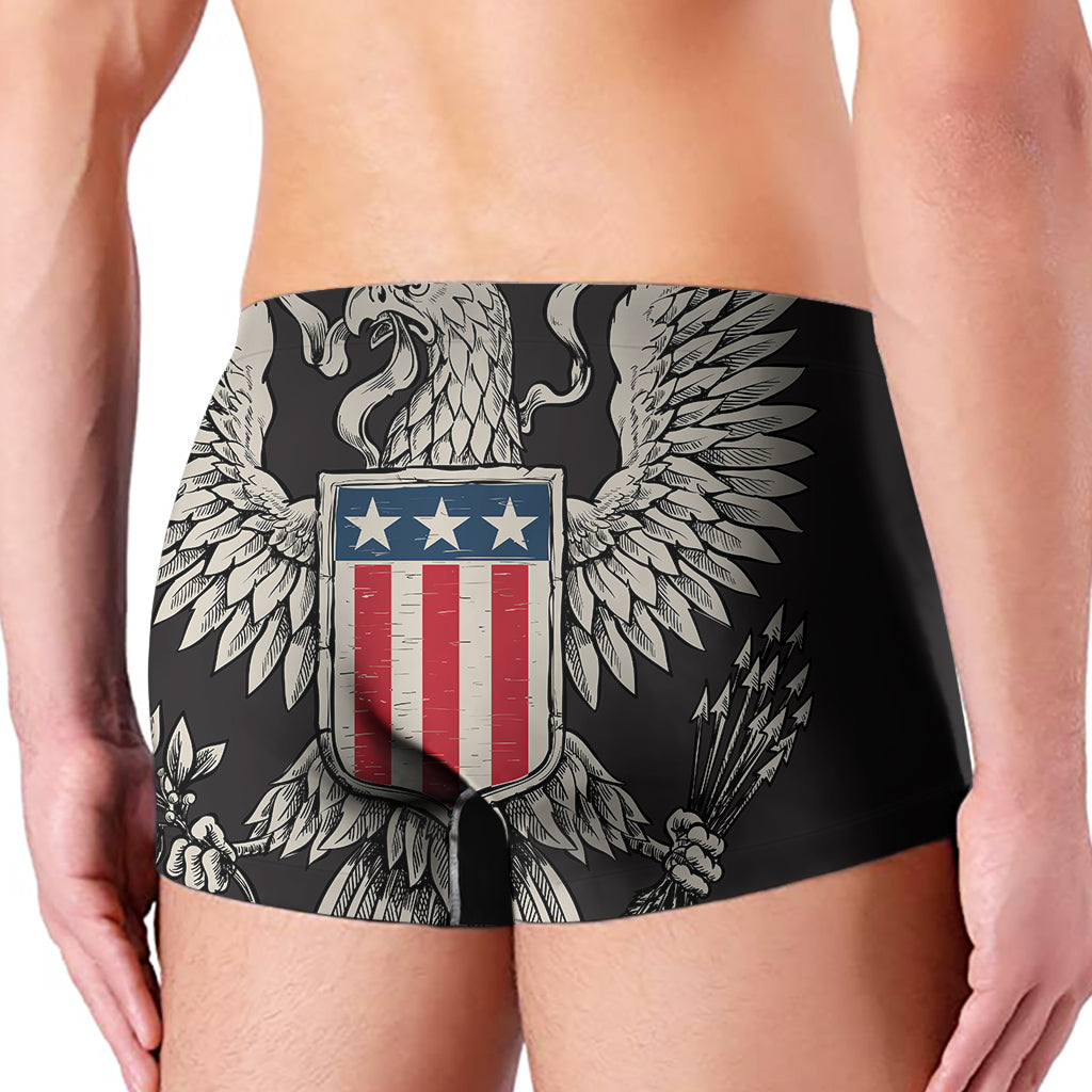 Patriotic USA Eagle Print Men's Boxer Briefs