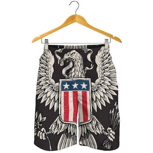 Patriotic USA Eagle Print Men's Shorts