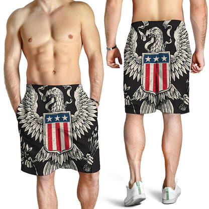 Patriotic USA Eagle Print Men's Shorts