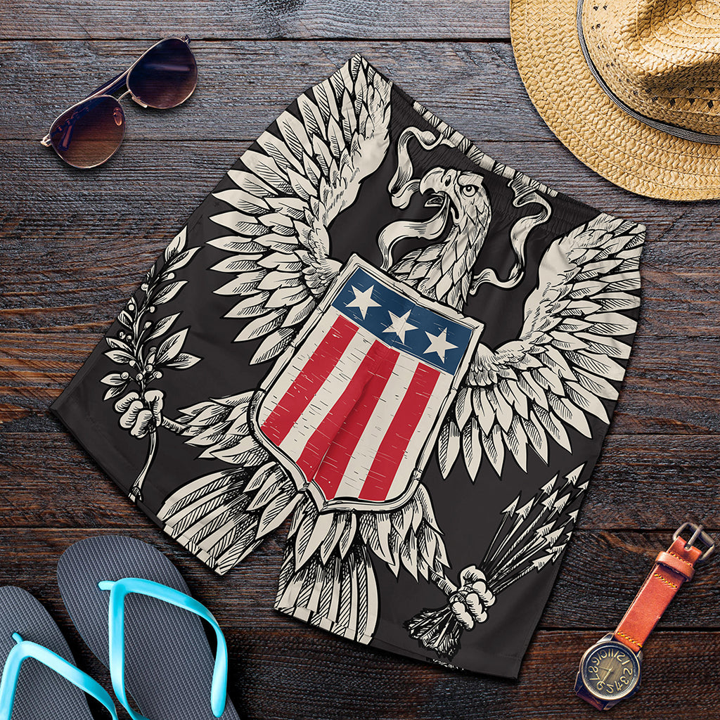 Patriotic USA Eagle Print Men's Shorts