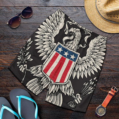 Patriotic USA Eagle Print Men's Shorts