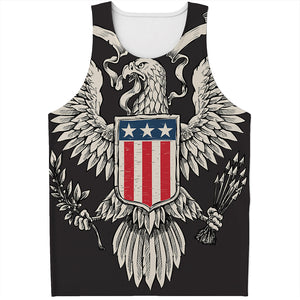 Patriotic USA Eagle Print Men's Tank Top