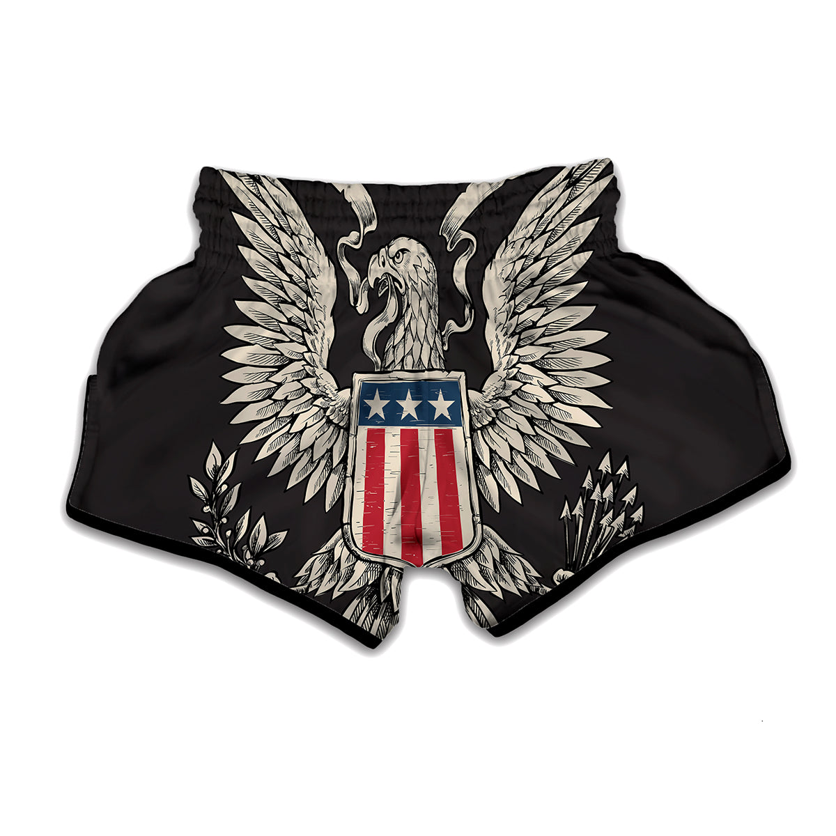 Patriotic USA Eagle Print Muay Thai Boxing Shorts