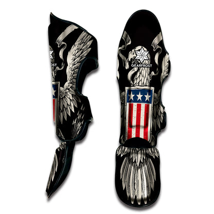 Patriotic USA Eagle Print Muay Thai Shin Guard