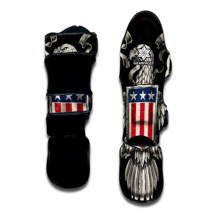 Patriotic USA Eagle Print Muay Thai Shin Guard