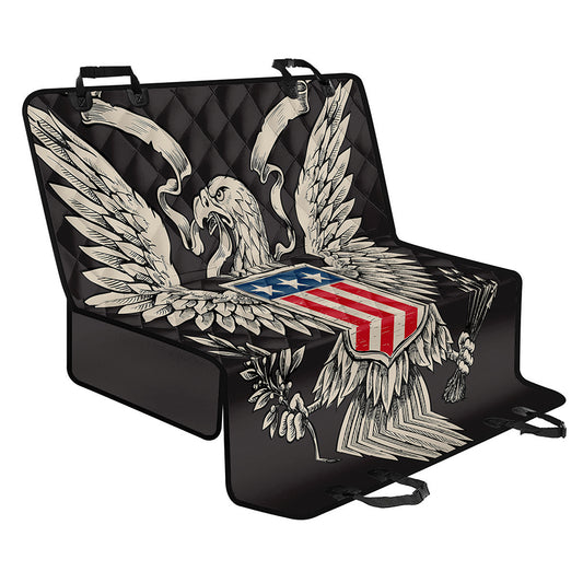 Patriotic USA Eagle Print Pet Car Back Seat Cover