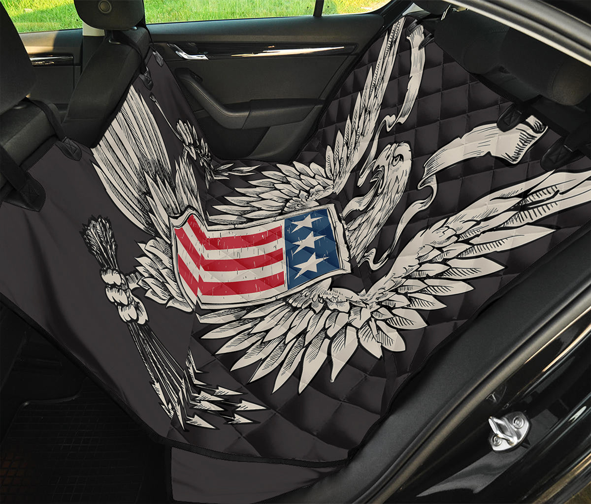 Patriotic USA Eagle Print Pet Car Back Seat Cover