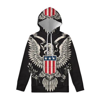 Patriotic USA Eagle Print Pullover Hoodie