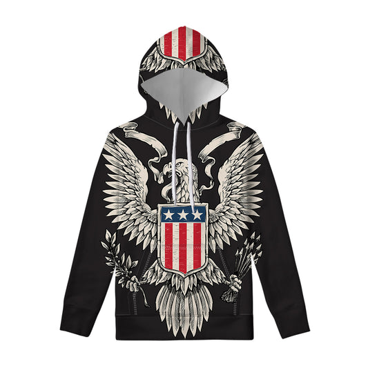 Patriotic USA Eagle Print Pullover Hoodie