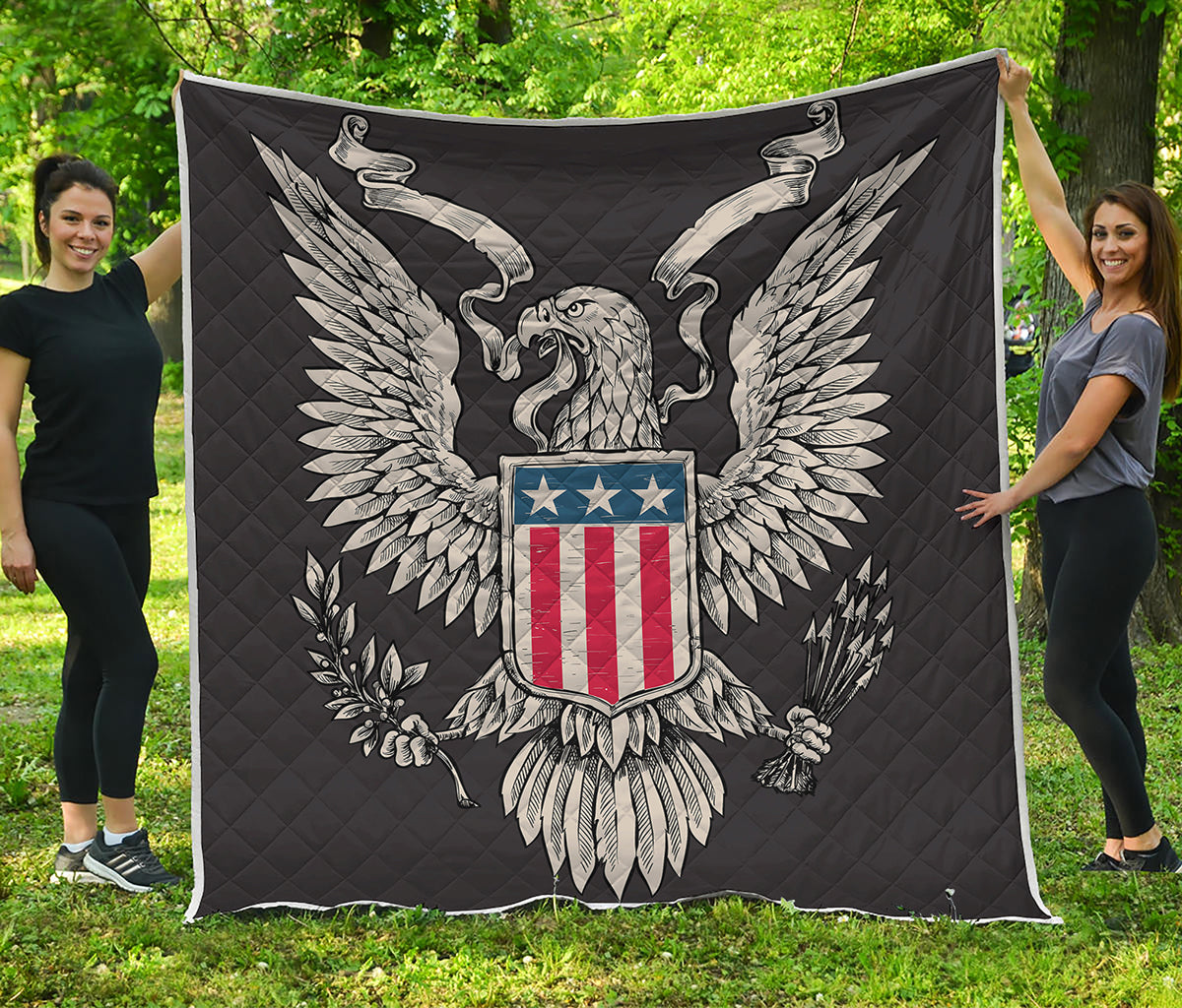 Patriotic USA Eagle Print Quilt