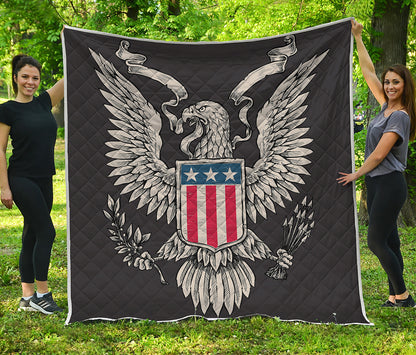 Patriotic USA Eagle Print Quilt
