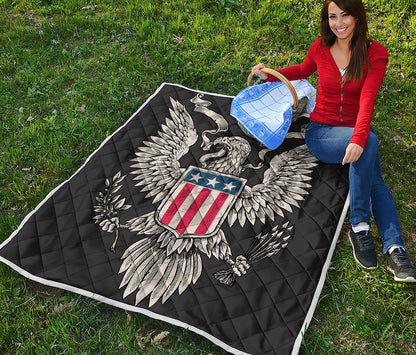 Patriotic USA Eagle Print Quilt