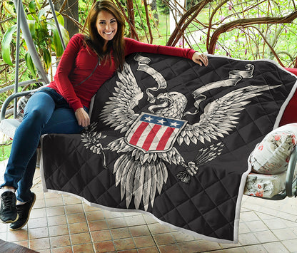 Patriotic USA Eagle Print Quilt