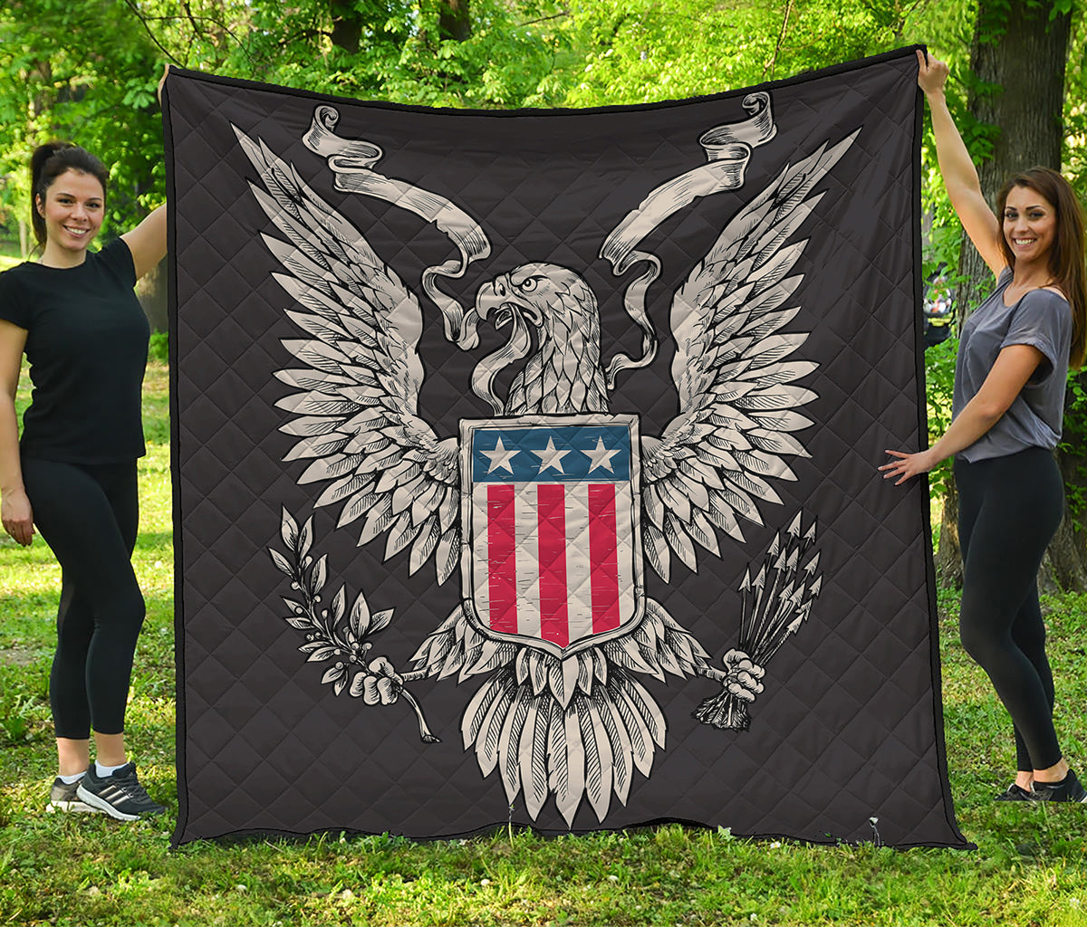 Patriotic USA Eagle Print Quilt