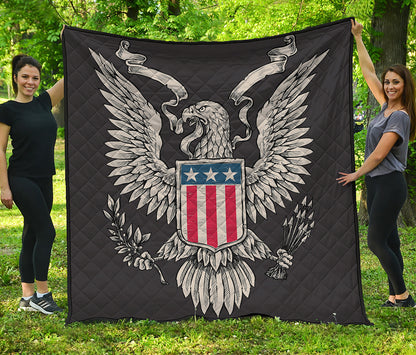 Patriotic USA Eagle Print Quilt