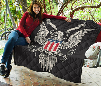 Patriotic USA Eagle Print Quilt