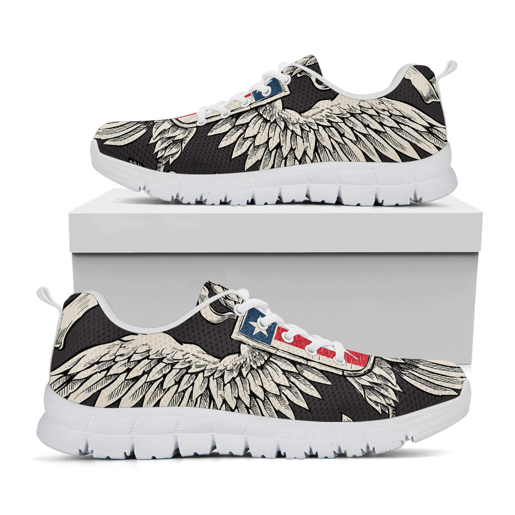 Patriotic USA Eagle Print White Sneakers