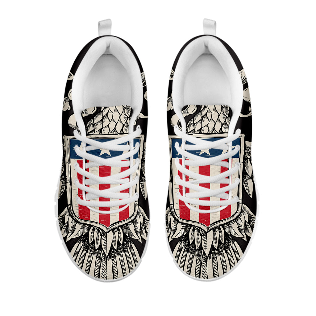 Patriotic USA Eagle Print White Sneakers