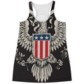 Patriotic USA Eagle Print Women's Racerback Tank Top
