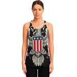 Patriotic USA Eagle Print Women's Racerback Tank Top