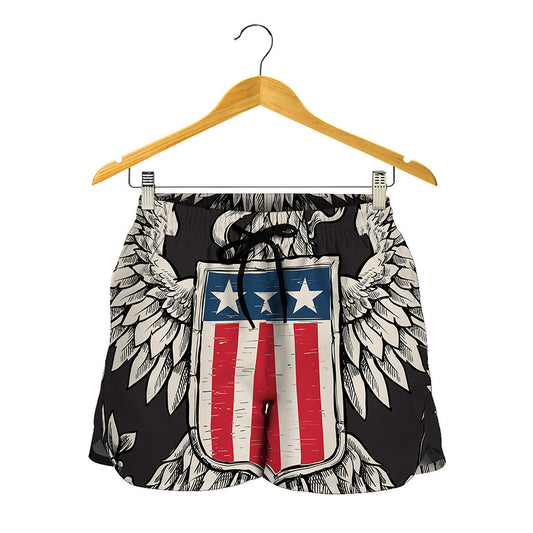 Patriotic USA Eagle Print Women's Shorts