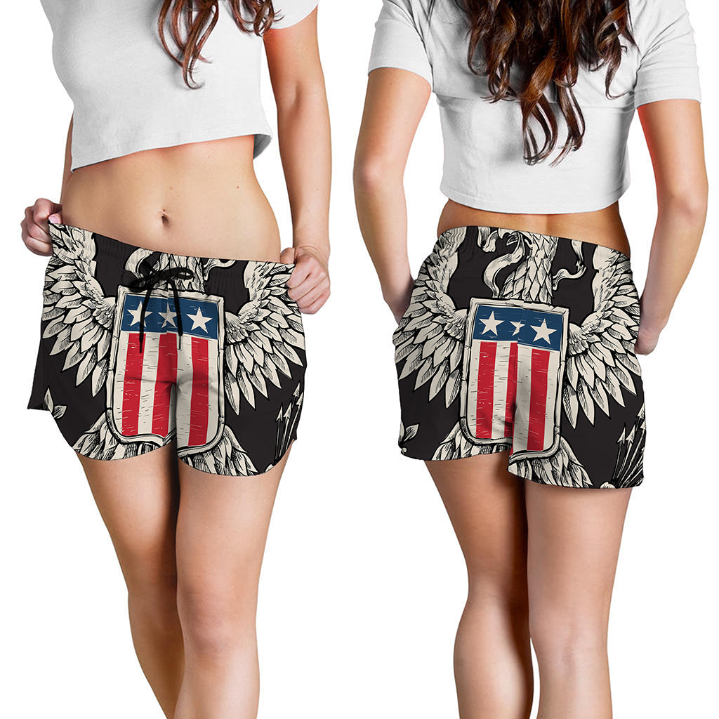 Patriotic USA Eagle Print Women's Shorts