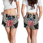Patriotic USA Eagle Print Women's Shorts