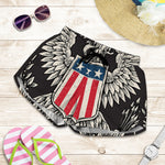 Patriotic USA Eagle Print Women's Shorts