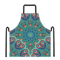 Peacock Feather Floral Pattern Print Apron