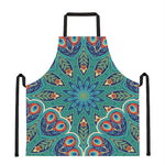 Peacock Feather Floral Pattern Print Apron